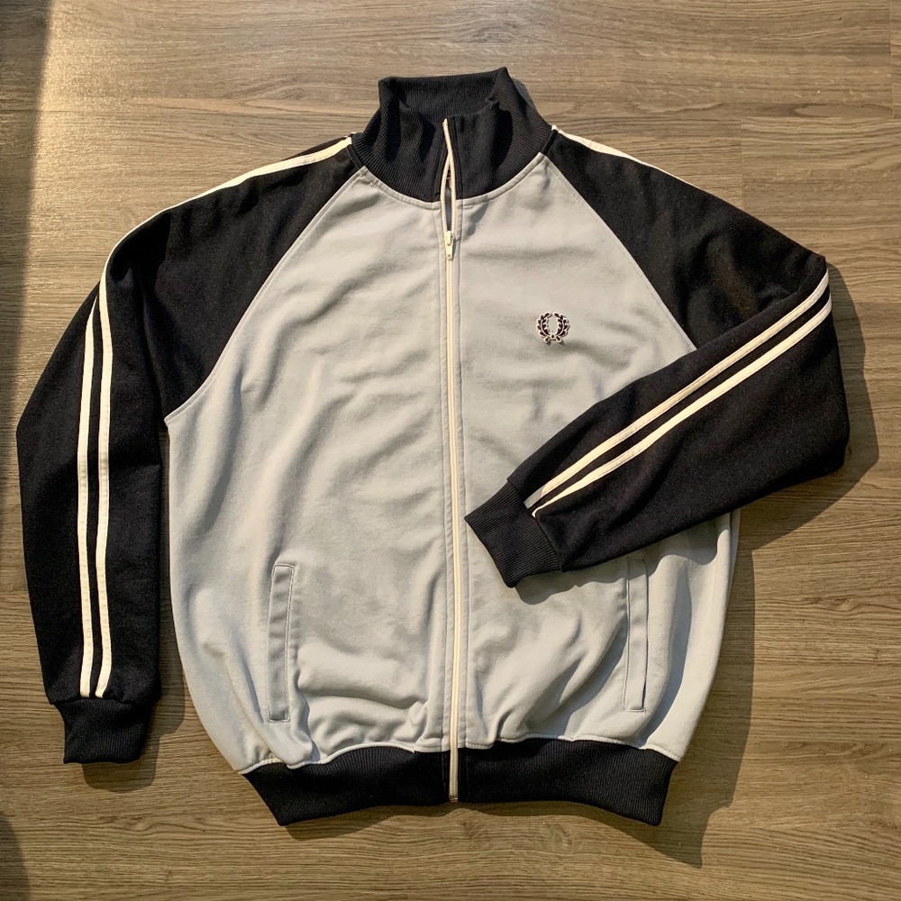 Fred Perry Track Jacket, Zippered, Blue Two-Tone, UK Large